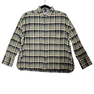 Everlane The Brushed Flannel Shirt Beech Plaid Button Down Pocket Women XS NWT